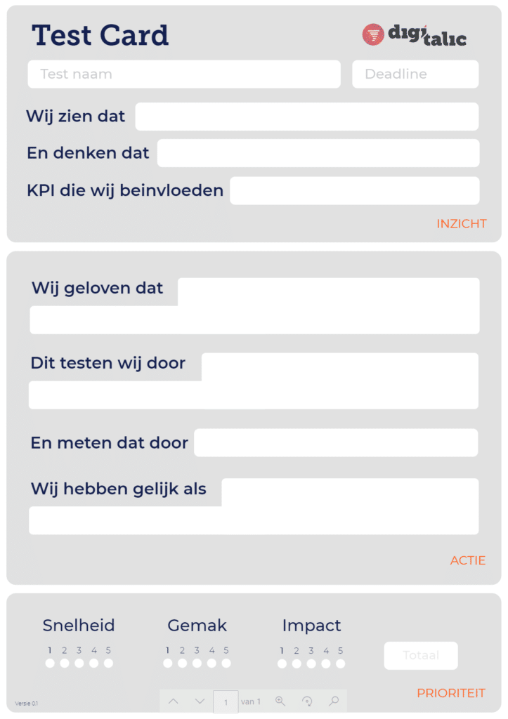 Growth marketing test card